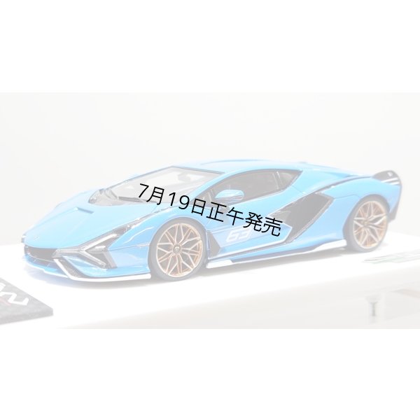 画像2: EIDOLON 1/43 Lamborghini Sian FKP 37 2019 with Stripe Azzurro Pearl Limited 32 pcs.