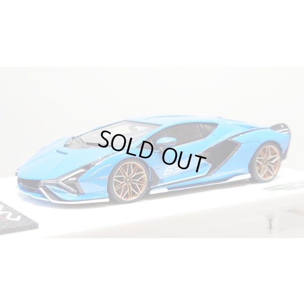 画像1: EIDOLON 1/43 Lamborghini Sian FKP 37 2019 with Stripe Azzurro Pearl Limited 32 pcs.