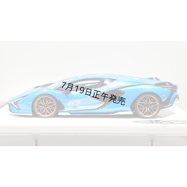 画像3: EIDOLON 1/43 Lamborghini Sian FKP 37 2019 with Stripe Azzurro Pearl Limited 32 pcs.