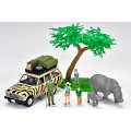 TOMYTEC 1/64 "Kaiyodo (海洋堂)" x "Tomica Limited Vintage" Diorama Collection 64 #Car Snap 31a Safari 3 (with Toyota Land Cruiser 60)