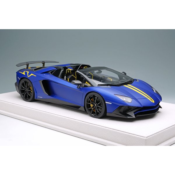 画像5: EIDOLON 1/18 Lamborghini Aventador LP750-4 SV Roadster 2015 Matte Candy Blue / Yellow Stripe Limited 50 pcs.