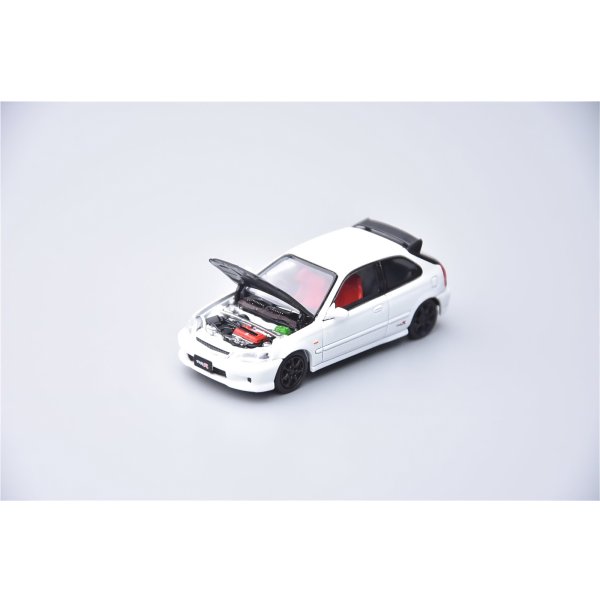 画像2: MODEL1 1/64 Honda Civic Type R EK9 White (Carbon Hood)