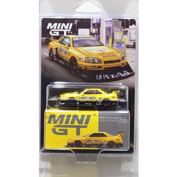 画像1: MINI GT 1/64 Nissan LB-ER34 Super Silhouette Skyline Sport Yellow (RHD) [Blister Packaging]