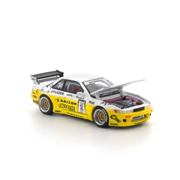 画像2: POP RACE 1/64 Pandem Silvia S13 2020 D1 Light Yellow/White
