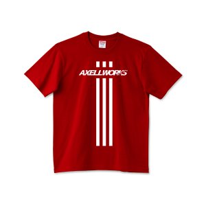 画像: AXELLWORKS Logo&3Line Tシャツ RED