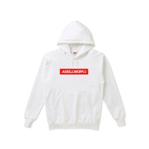 画像: AXELLWORKS BOX logo スウェットパーカー WHITE