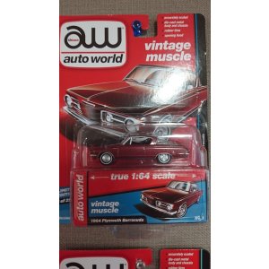 画像: auto world 1:64 '64 Plymouth Barracuda  Dark Red