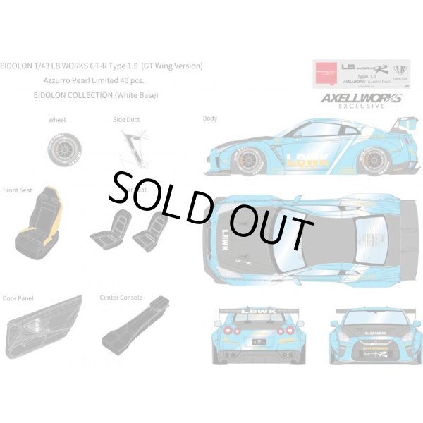 画像8: EIDOLON 1/43 LB WORKS GT-R Type 1.5 (GT Wing Version) Azzurro Pearl Limited 40 pcs. (8)