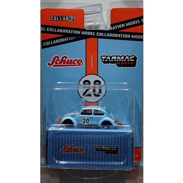 画像1: Tarmac Works 1/64 Volkswagen Beetle Blue / Orange Low Ride Height (1)
