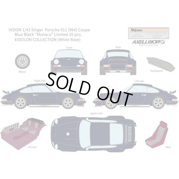 画像13: VISION 1/43 Singer Porsche 911 (964) Coupe Blue Black "Monaco" Limited 35 pcs. (13)