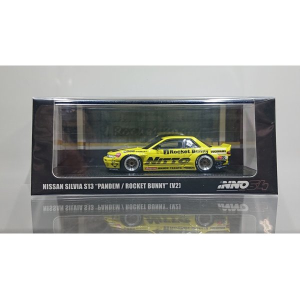 画像1: INNO Models 1/64 Nissan Silvia S13 ROCKET BUNNY V2 Light Yellow (1)