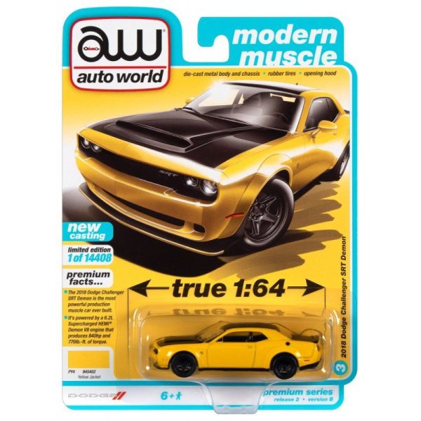 画像1: auto world 1/64 2019 Dodge Challenger Demon Yellow / Black (1)