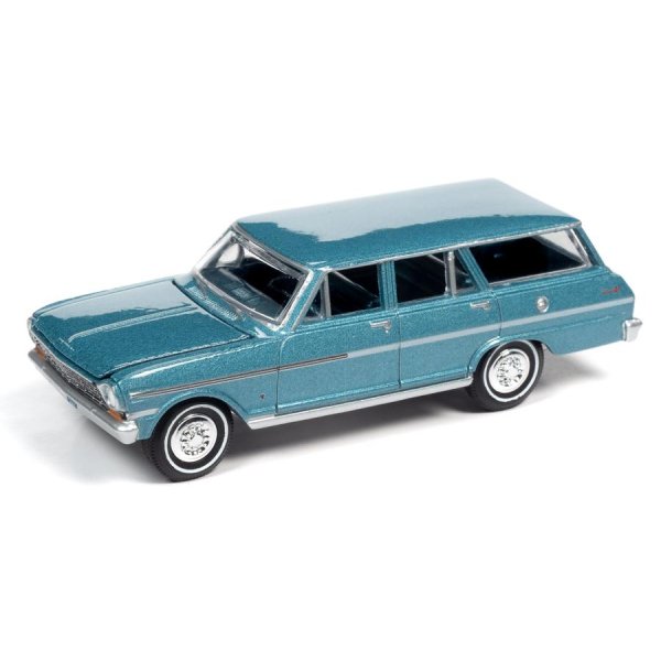 画像2: auto world 1/64 1963 Chevy II 400 Nova Station Wagon Azure Aqua (2)