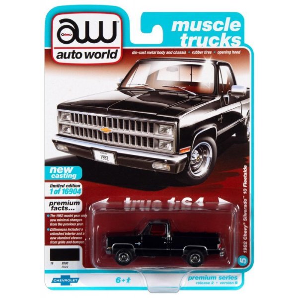 画像1: auto world 1/64 1982 Chevy Silverado 10 Midnight Black (1)
