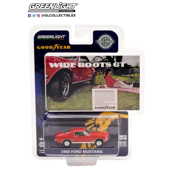 画像3: GREEN LiGHT EXCLUSIVE 1/64 Goodyear Vintage Ad Cars - 1968 Ford Mustang - Wide Boots "Wide Boots GT" (3)