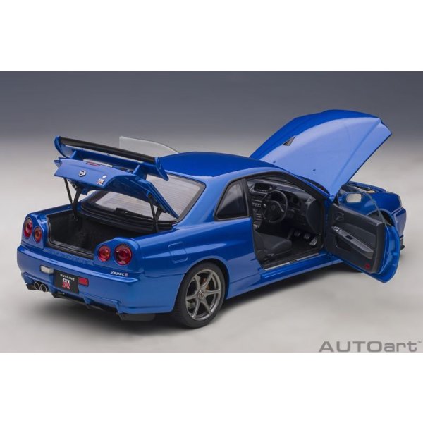 画像13: AUTOart 1/18 Nissan Skyline GT-R (R34) V-spec II (Bayside Blue) (13)