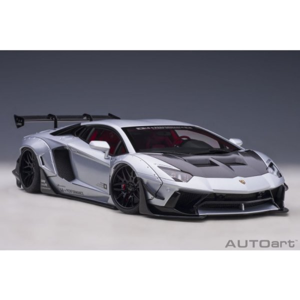 画像14: AUTOart 1/18 Liberty Walk LB-WORKS Lamborghini Aventador Limited Edition (Matte Metallic Silver) (14)