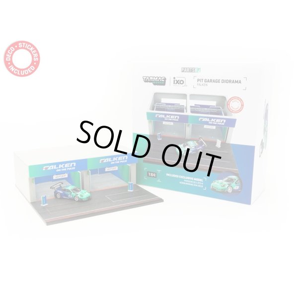 画像1: Tarmac Works 1/64 Pit Garage Diorama - FALKEN + Porsche 911 GT3 R (991) (1)