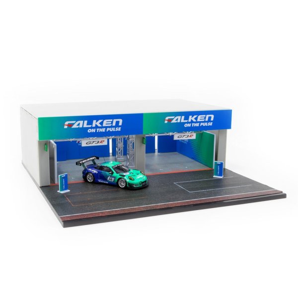 画像4: Tarmac Works 1/64 Pit Garage Diorama - FALKEN + Porsche 911 GT3 R (991) (4)