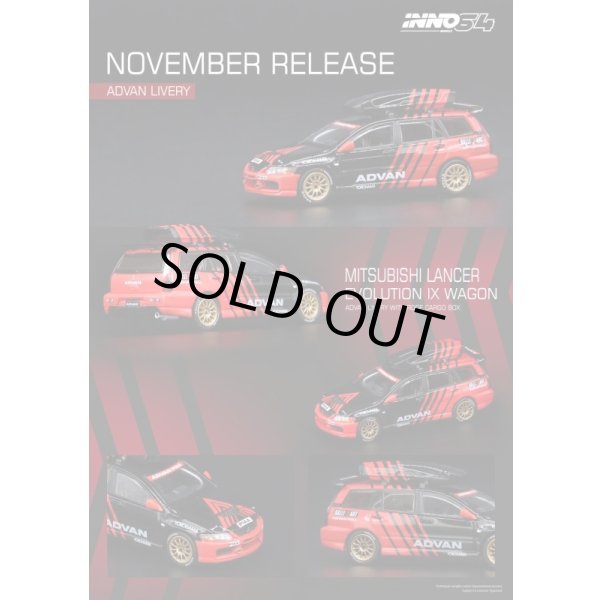 画像4: INNO Models 1/64 Mitsubishi Lancer Evolution IX Wagon "ADVAN" Livery With RaceCar Interior with Roof Box (4)