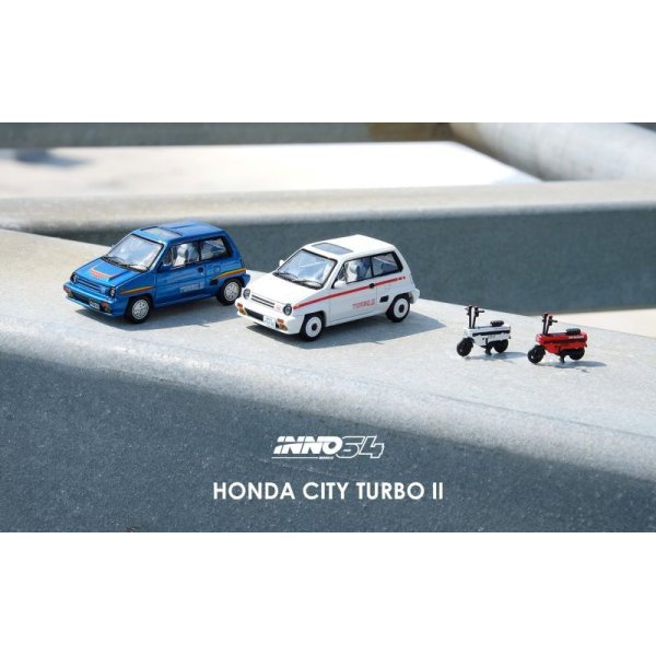 画像5: INNO Models 1/64 Honda City Turbo II Blue with Motocompo White (5)