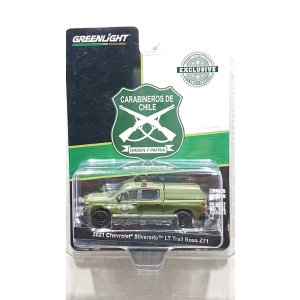 画像: GREEN LiGHT EXCLUSIVE 1/64 2021 Chevrolet Silverado LT Trail Boss Z71 Police w / Camper Shell Carabineros de Chile GOPE