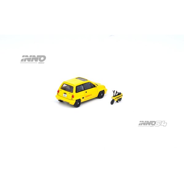 画像5: INNO Models 1/64 Honda City Turbo II Yellow with MOTOCOMPO (5)