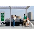 画像2: TOMYTEC 1/64 Diorama Collection 64 # Car Snap 04b Taxi stand (with Toyota Crown Comfort) (2)