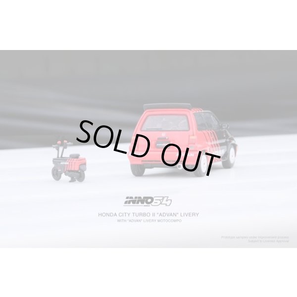 画像3: INNO Models 1/64 Honda City Turbo II "ADVAN" with MOTOCOMPO "ADVAN" (3)