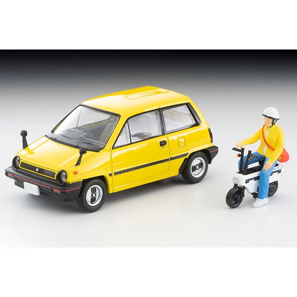 画像1: TOMYTEC 1/64 Limited Vintage NEO Honda City R (Yellow) with Motocompo '81 (1)
