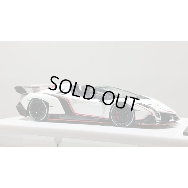 画像5: EIDOLON 1/43 Lamborghini Veneno Roadster 2015 Matte White / Red Stripe Limited 80 pcs. (5)