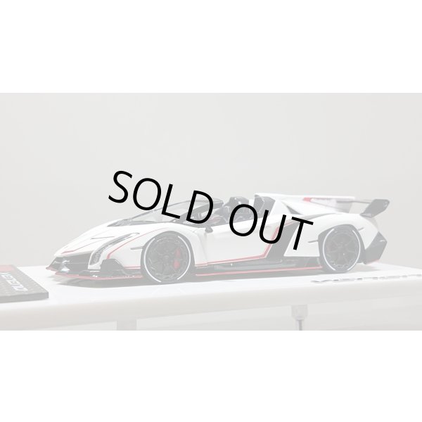 画像1: EIDOLON 1/43 Lamborghini Veneno Roadster 2015 Matte White / Red Stripe Limited 80 pcs. (1)