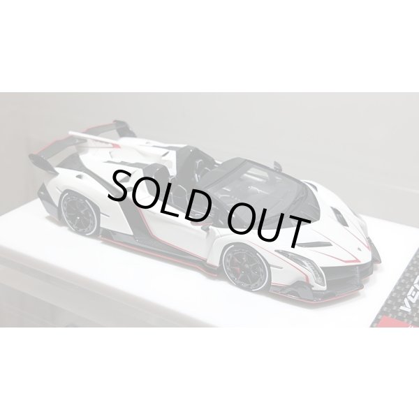 画像11: EIDOLON 1/43 Lamborghini Veneno Roadster 2015 Matte White / Red Stripe Limited 80 pcs. (11)