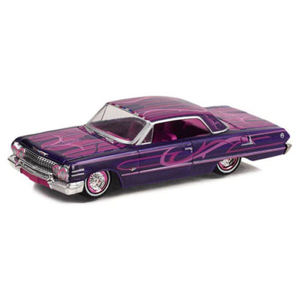 画像2: GREEN Light 1/64 1963 Chevrolet Impala Lowrider Purple 北米限定 (2)