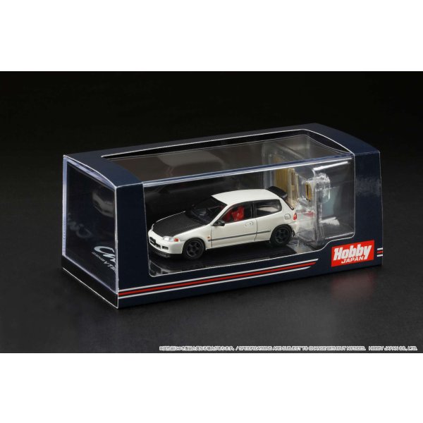 画像2: Hobby JAPAN 1/64 Honda CIVIC Type R (EK9) /Custom Version with Engine Display Model Championship White (2)