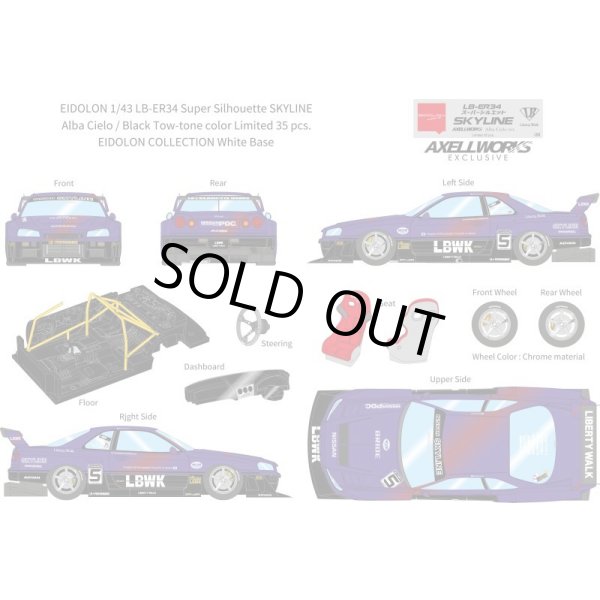 画像13: EIDOLON 1/43 LB-ER34 Super Silhouette SKYLINE Alba Cielo / Black Tow-tone color Limited 35 pcs. (13)