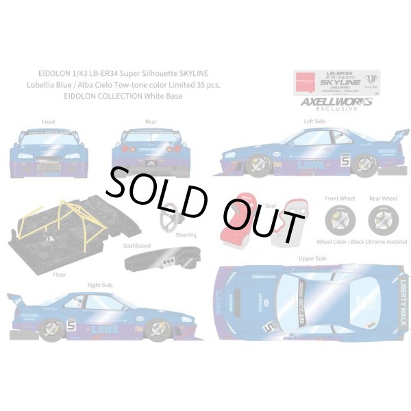 画像13: EIDOLON 1/43 LB-ER34 Super Silhouette SKYLINE Lobellia Blue / Alba Cielo Tow-tone color Limited 35 pcs. (13)