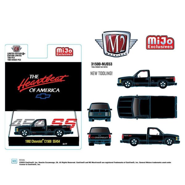 画像2: M2 Machines 1/64 1992 Chevrolet C1500 SS454 Black (2)