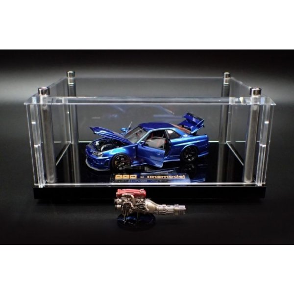 画像2: PGM (Private Goods Model) 1/43 Nismo R34 Z-Tune Metallic Blue Luxury package ver. ※フル開閉機能付 (2)