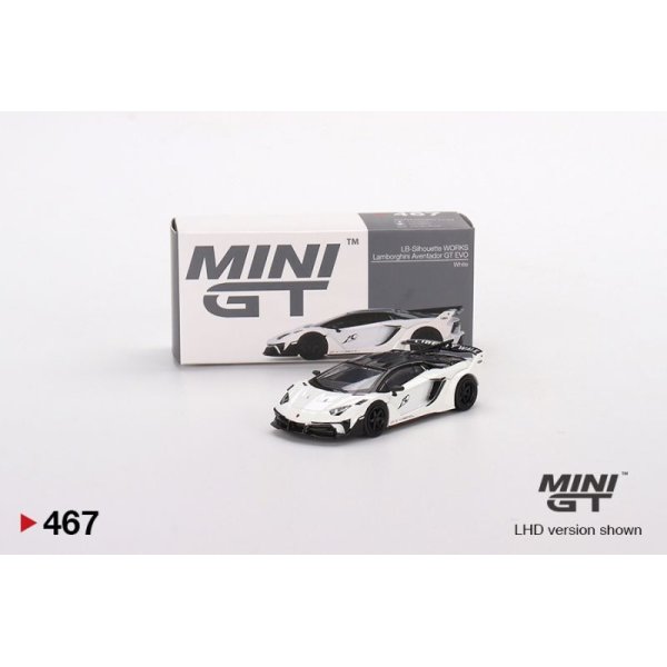 画像1: MINI GT 1/64 LB-Silhouette WORKS Lamborghini Aventador GT EVO White (RHD) (1)