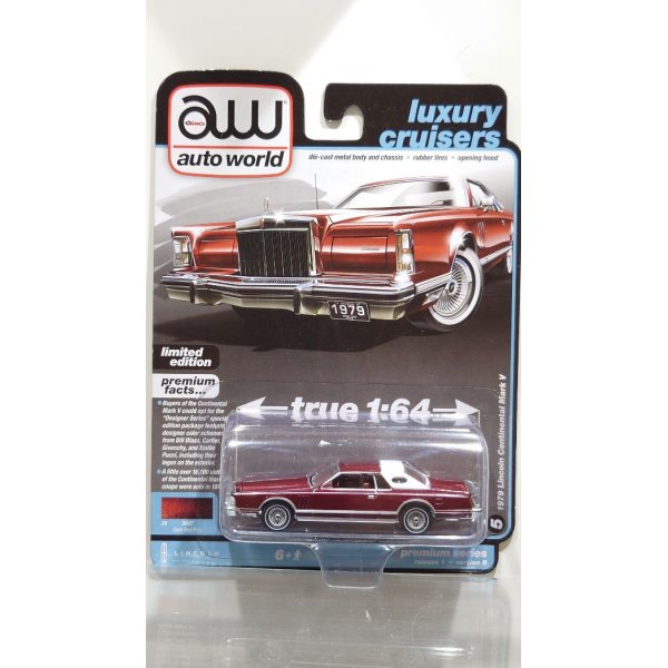 画像1: auto world 1/64 Lincoln Continental Mark V Red/White (1)