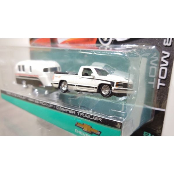 画像2: Maisto 1/64 1993 Chevrolet 454 SS Pickup & Camper Trailer White/Black (2)