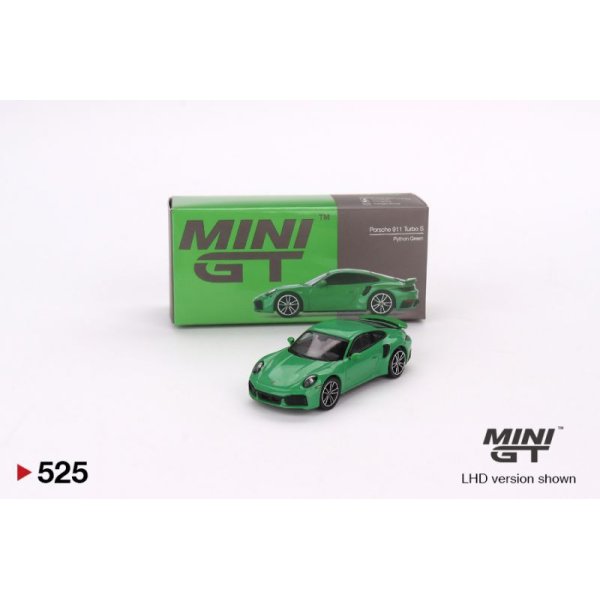画像1: MINI GT 1/64 Porsche 911 Turbo S Python Green (RHD) (1)