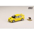 画像2: Hobby JAPAN 1/64 Mitsubishi Lancer GSR EVOLUTION 7 with Dandelion Yellow Engine Display Model (2)