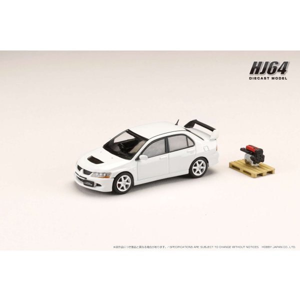 画像2: Hobby JAPAN 1/64 Mitsubishi Lancer GSR EVOLUTION 8 White Solid with Engine Display Model (2)