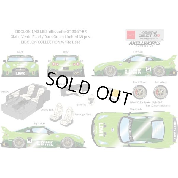 画像12: EIDOLON 1/43 LB-Silhouette WORKS GT 35GT-RR Giallo Verde Pearl / Dark Green Two-Tone color Limited 35 pcs. (12)