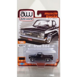 画像: auto world 1/64 1985 Chevy Silverado Pickup Lowdown Gloss Black