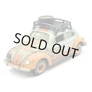 画像: JOHNNY LIGHTNING 1/64 1970 Volkswagen Beetle Gulf Blue/Orange (Weathering Paint) with Roof Rack