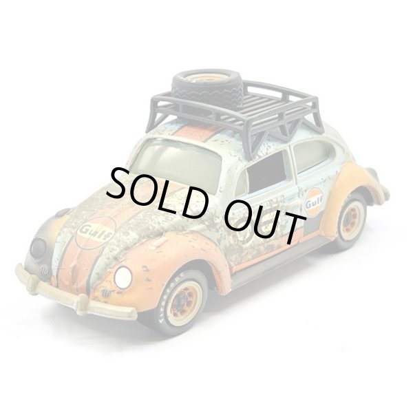 画像1: JOHNNY LIGHTNING 1/64 1970 Volkswagen Beetle Gulf Blue/Orange (Weathering Paint) with Roof Rack (1)