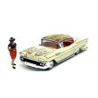 画像2: JOHNNY LIGHTNING 1/64 1958 Chevy Impala Lowrider Beige with Lowrider Enthusiast Figure (2)